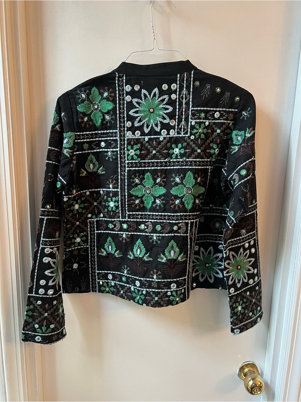 Alice + Olivia Black Jacket with Green and Teal Embroidery - Picture 3 of 3